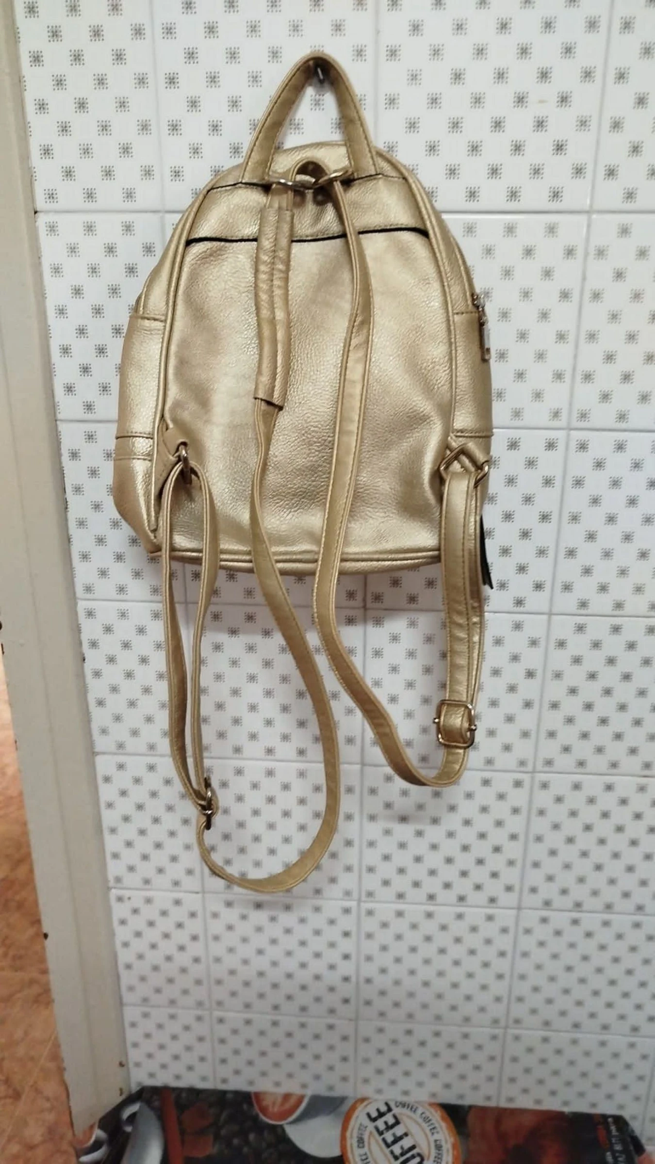 Golden backpack with different pockets 💛 – photo 4